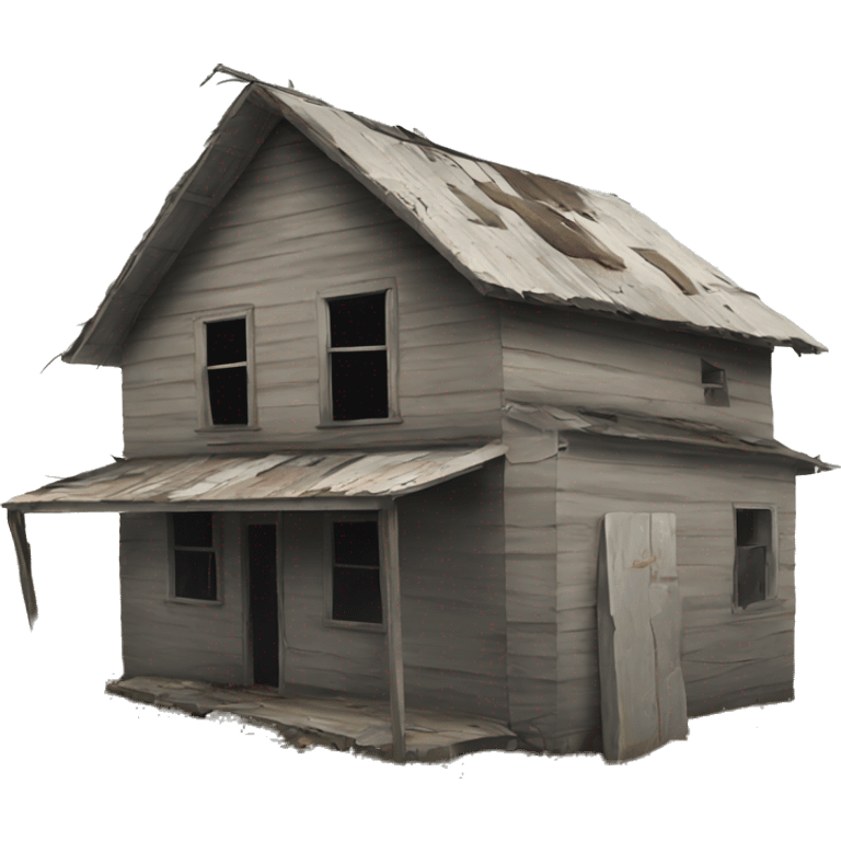 abandoned, dilapidated 2-storey shack emoji