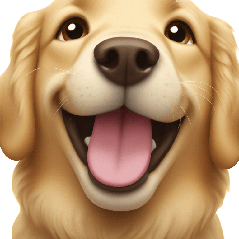 Golden retriever dog smiling emoji