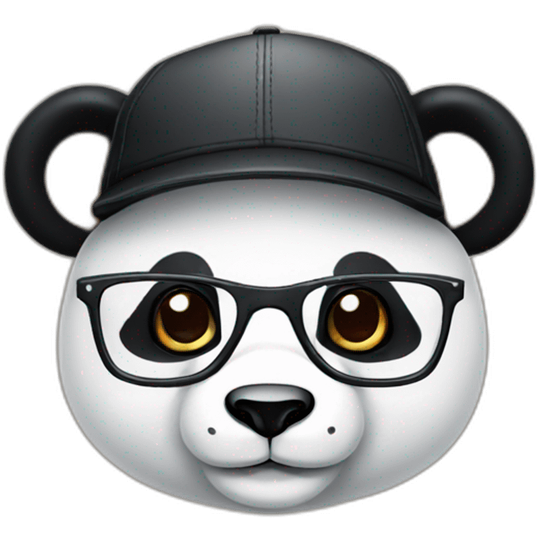 panda with a snapback and square glasses emoji