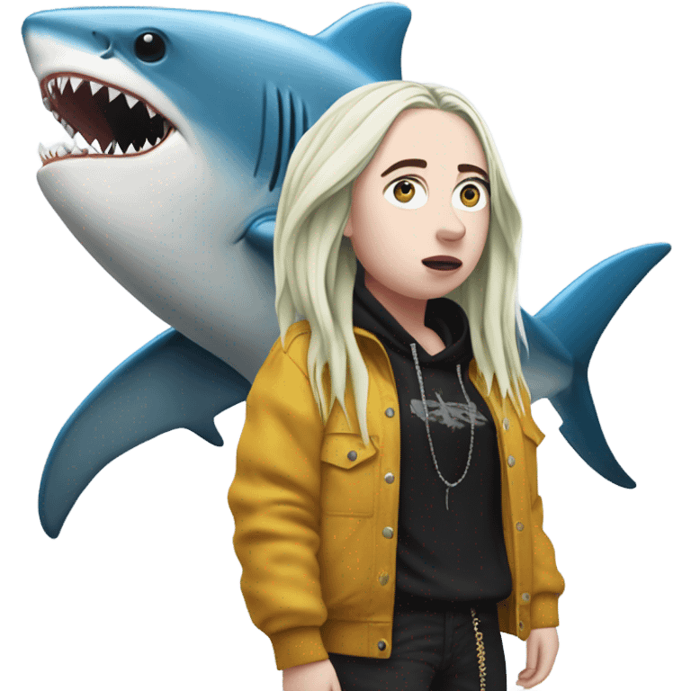 billie eilish with shark emoji