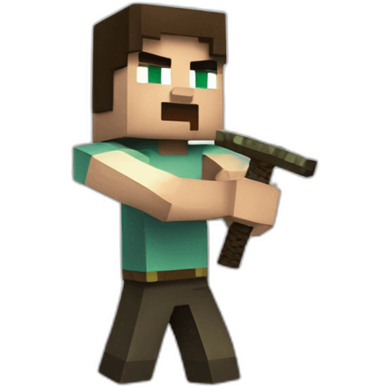  Aggressive Minecraft Steve with a sword emoji