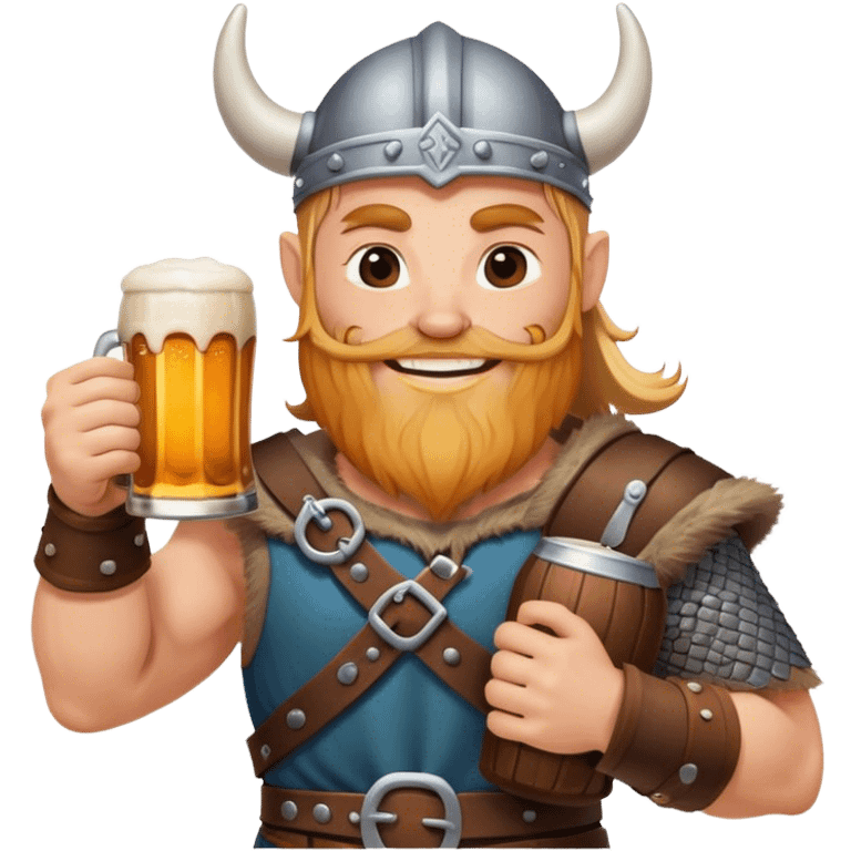 smiling viking with beer emoji