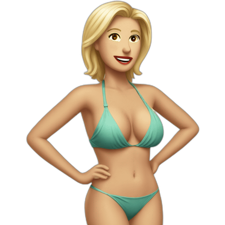 trump wearing string bikini acting out that scene from basic instinct(full body, ios17) emoji