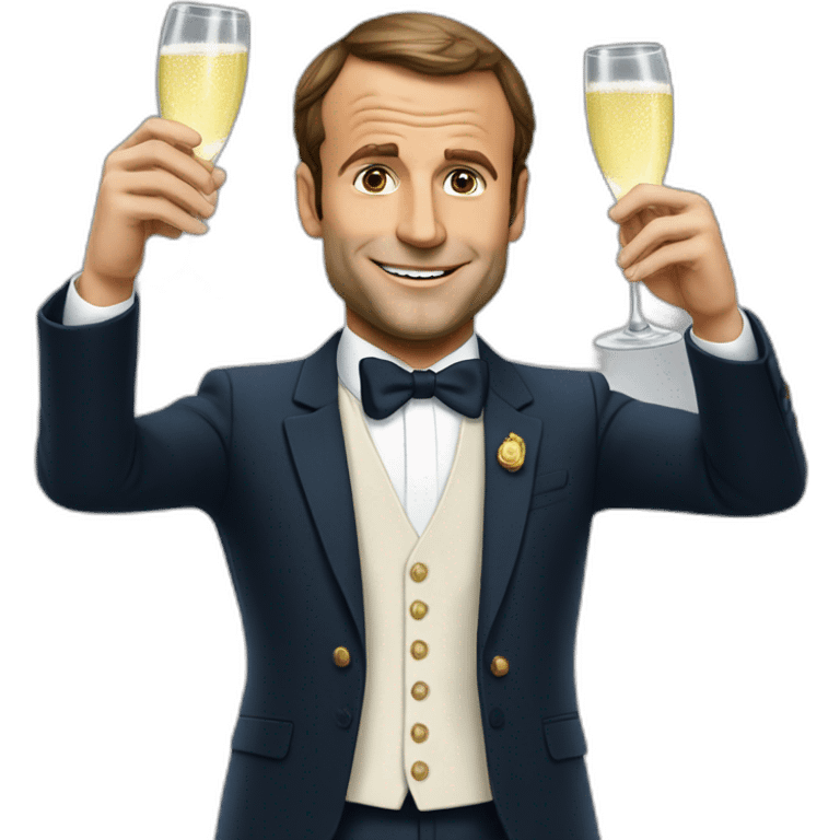 Macron boit du champagne  emoji