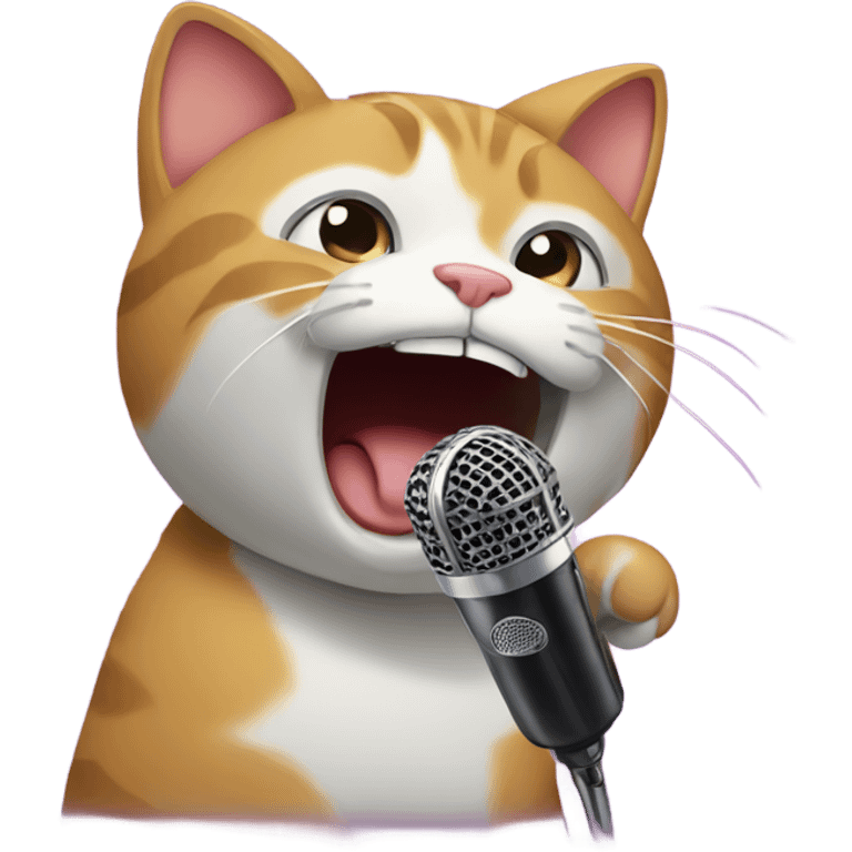 Cat singing karaoke  emoji