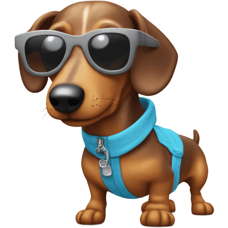 Wiener dog wearing sunglasses￼ emoji