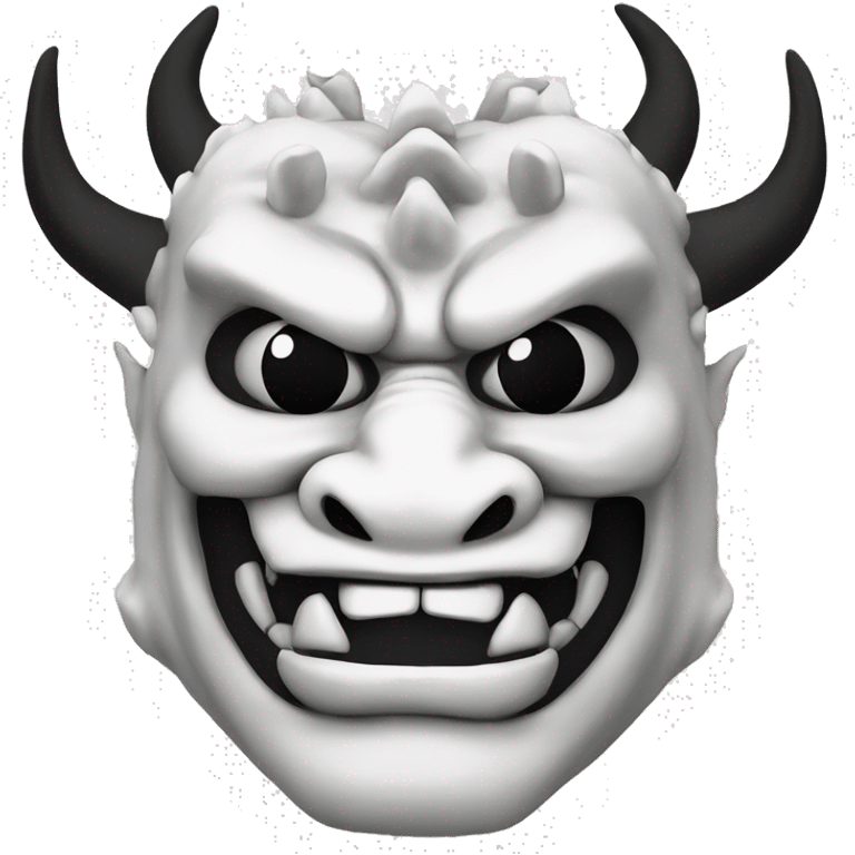 Japanese Dragon Oni Mask. White and Black emoji