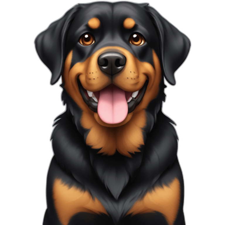 A Rottweiller with a golden retriever emoji