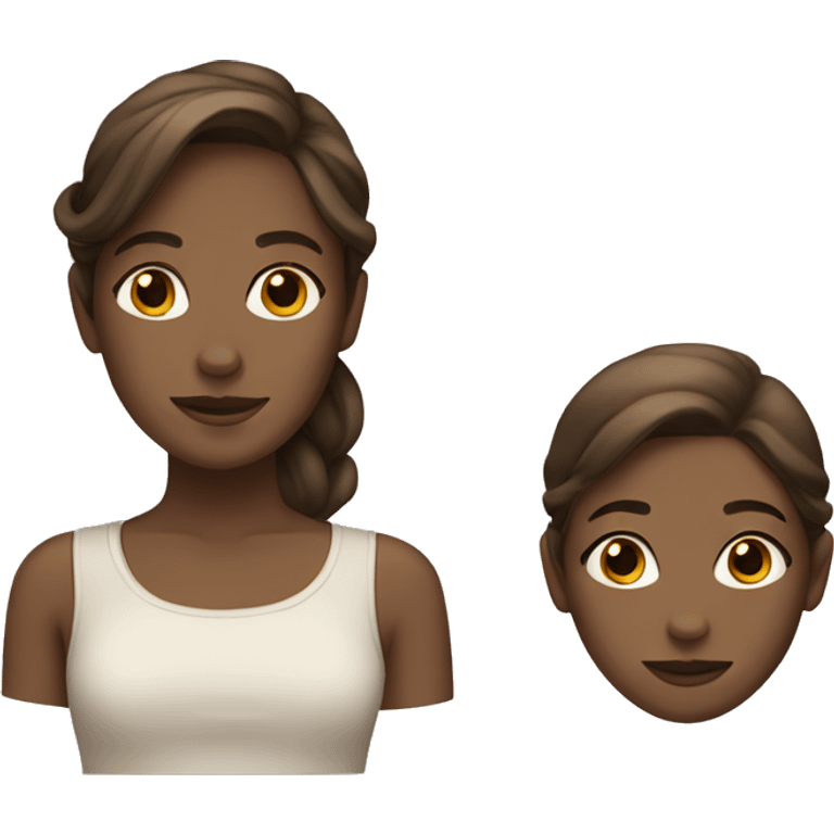 Two Brown hair Girls. One is white and the other is Brown emoji