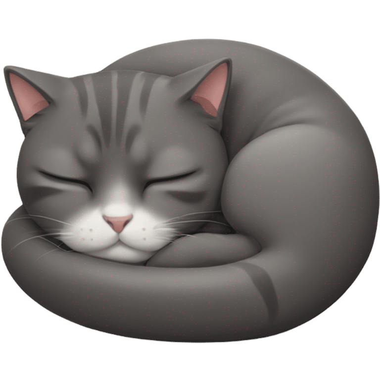 Cat curled up sleeping emoji