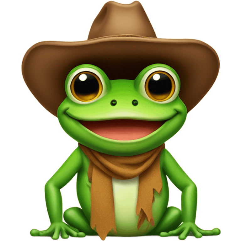 Frog with a cowboy hat  emoji