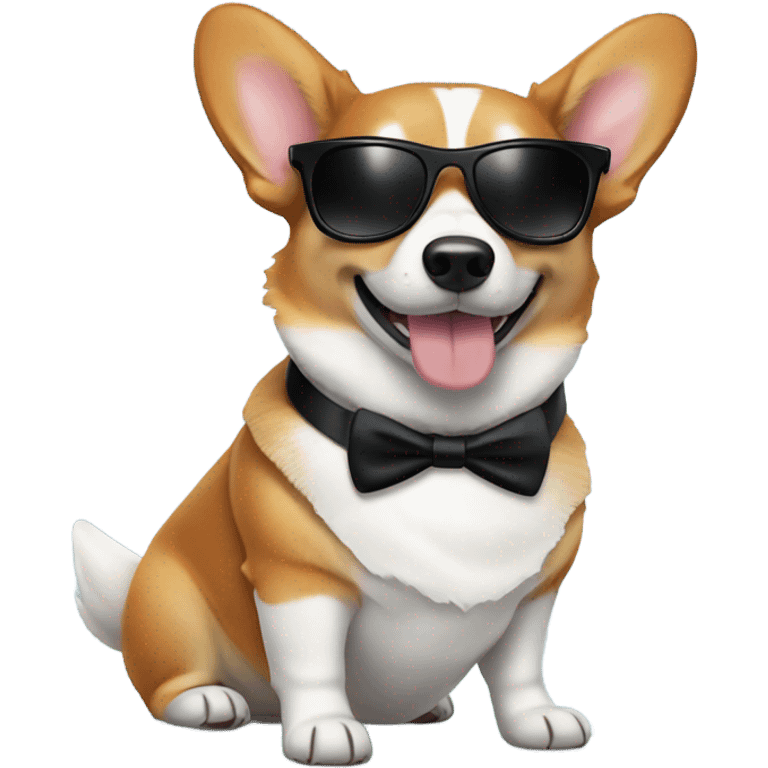 Corgi in a tuxedo with sunglasses  emoji