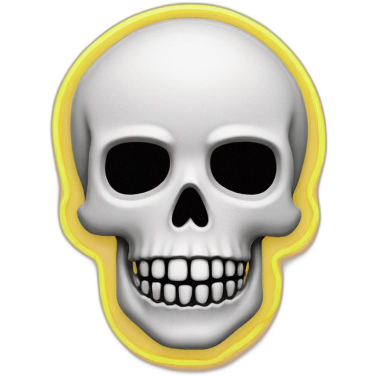 neon sign skull outline emoji