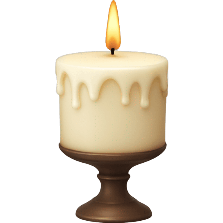 Aesthetic cream decor christmas candle emoji