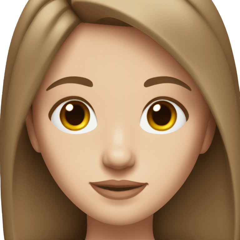 White girl with MEDIUM brown hair WITH A MIDDLE PART  emoji