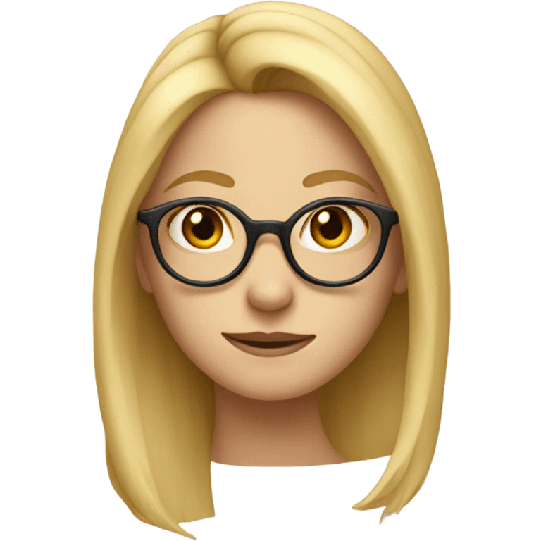 girl, long blonde hair, glasses, pointy nose emoji