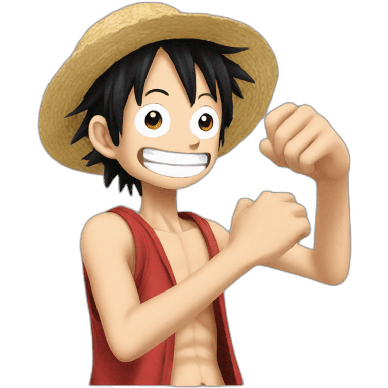 Monkey.d.luffy fait coucou de la main emoji