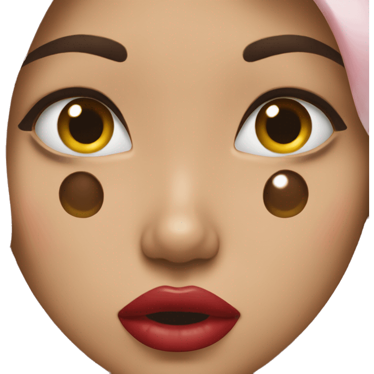 Girl blowing her lips emoji