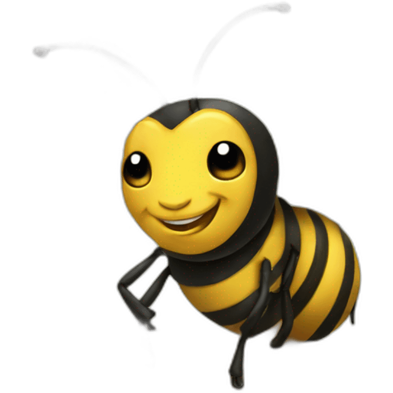 Happy bee doing bench oress emoji