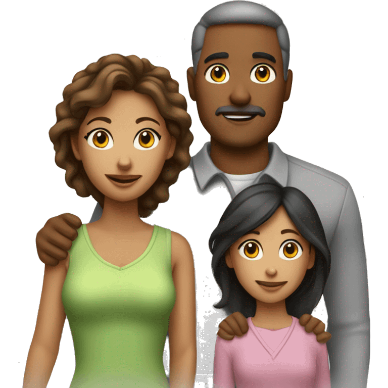 Mom dad two daughters family  emoji