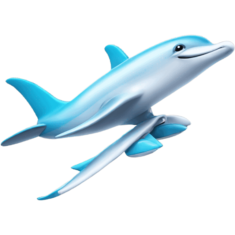 Dolphin on a jet plane emoji