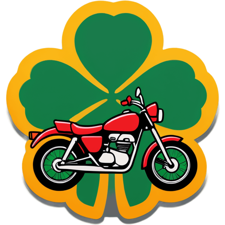 motorcycle with a clover on top emoji