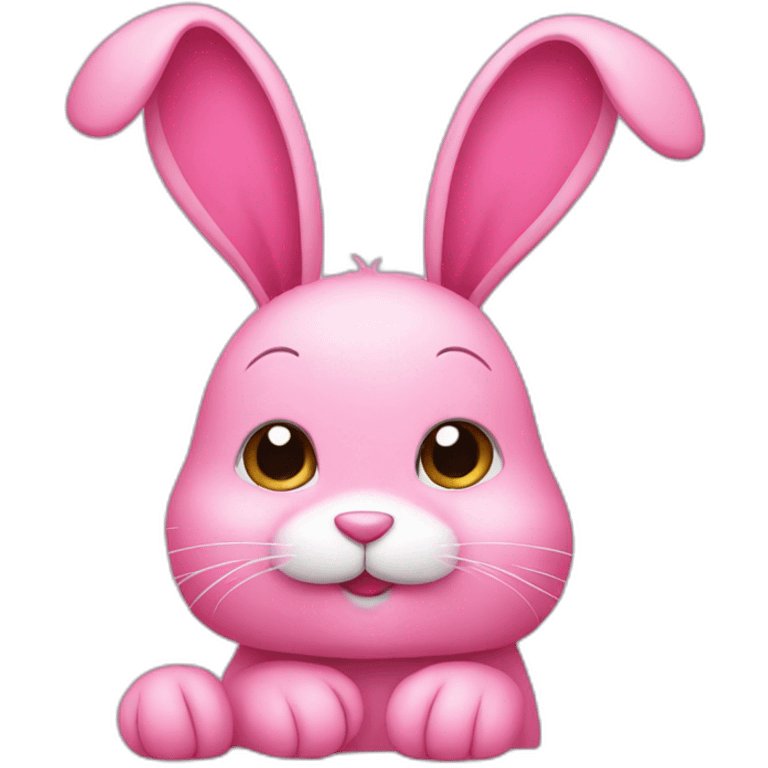 pink bunny with floppy ears emoji