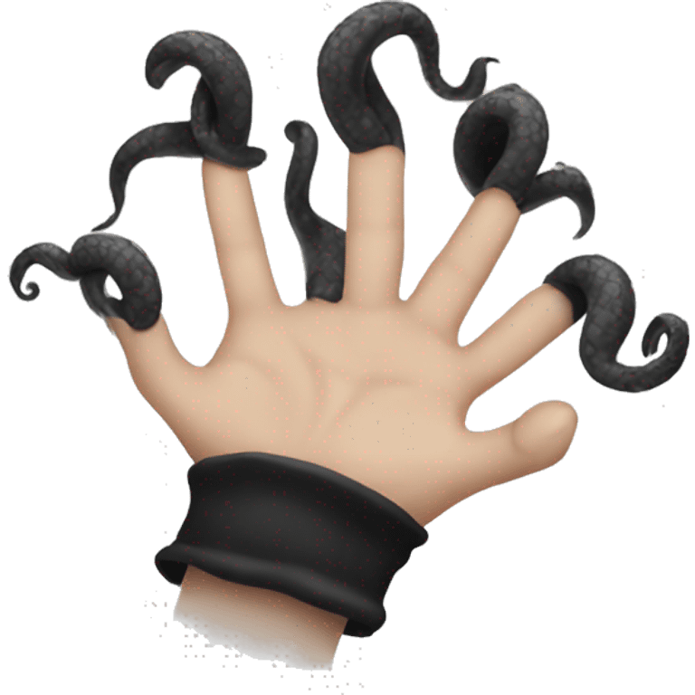 hand with black tentacles emoji