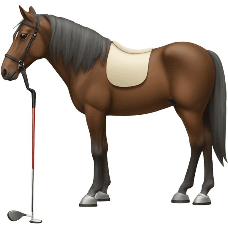 Horse with a golf club emoji