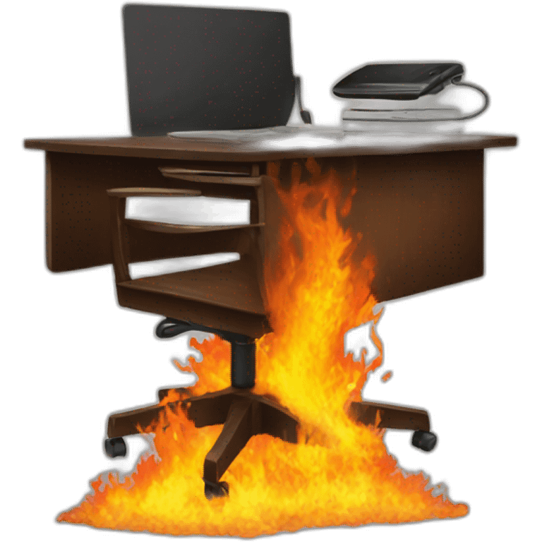 desk on fire emoji