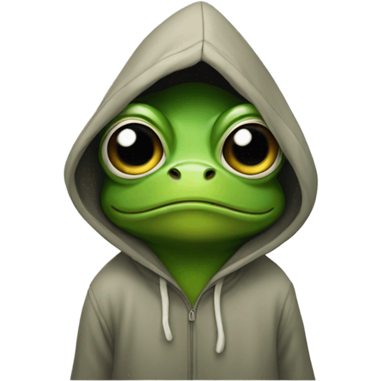 Frog with a hoodie  emoji