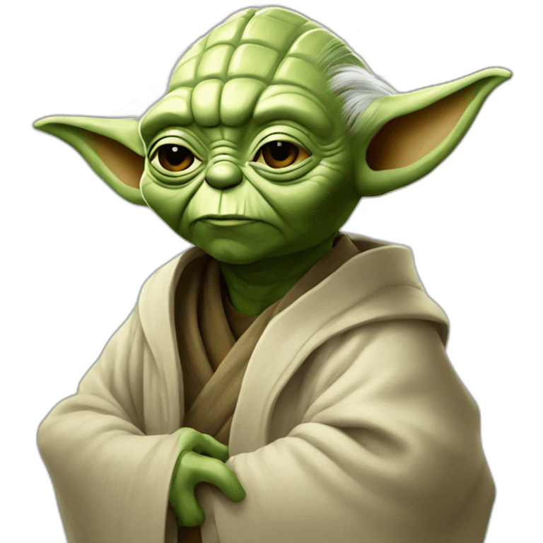 Yoda parado sobre parlante emoji