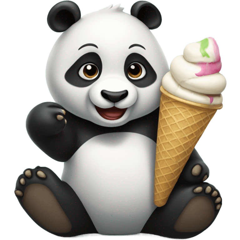 Panda eating ice cream emoji