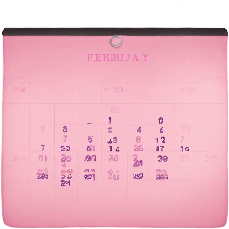 Pink calender with words: 28 February  emoji