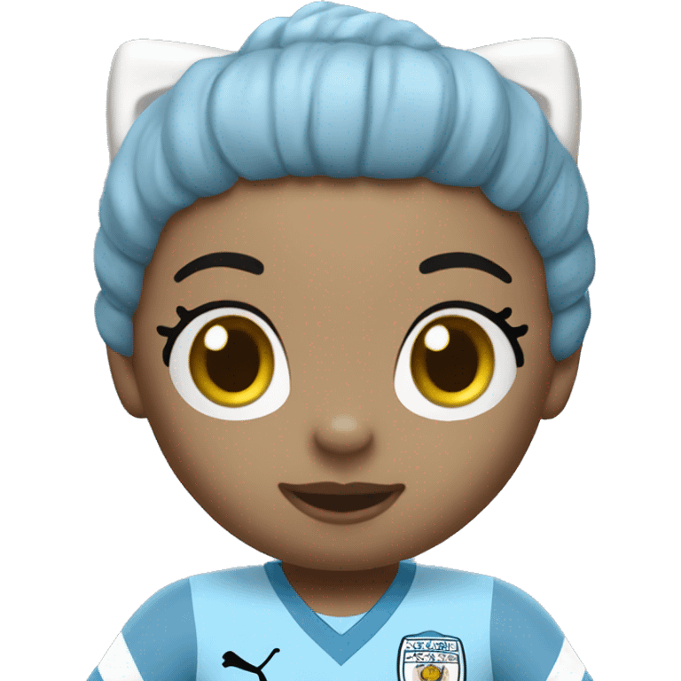 hello kitty in a manchester city top emoji