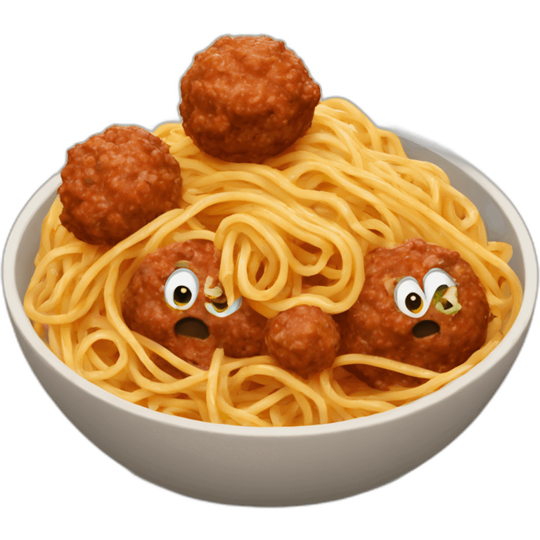 Spaghetti with meatballs emoji