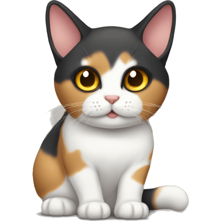 Tricolor fold-eared cat emoji