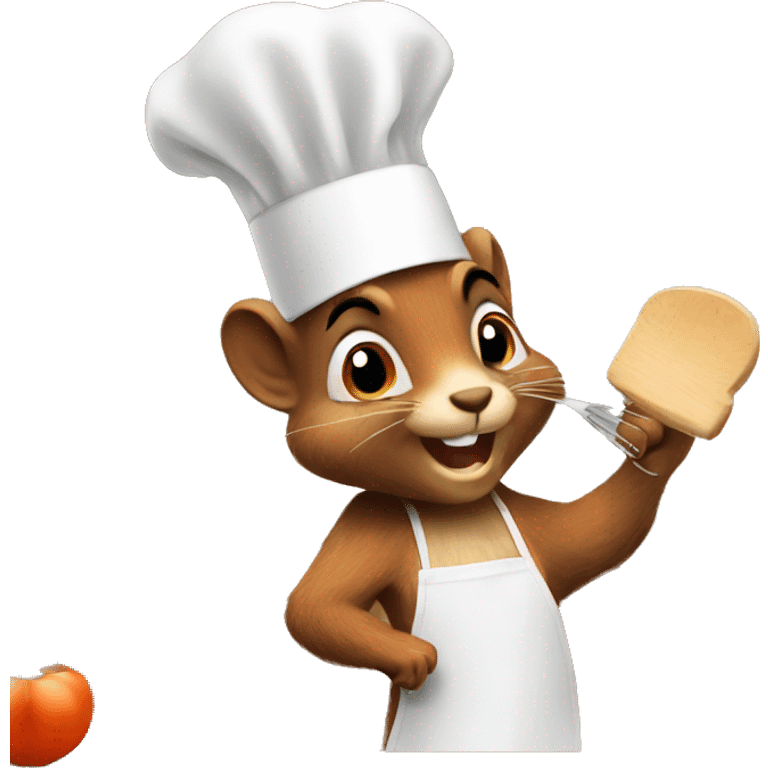 Squirrel cooking in kitchen emoji