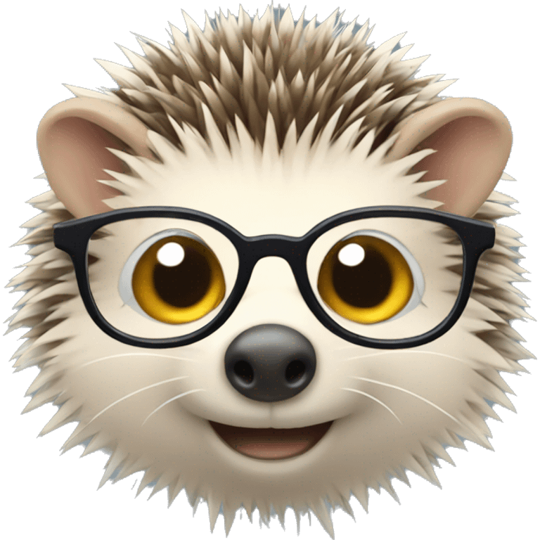 hedgehog wearing glasses emoji