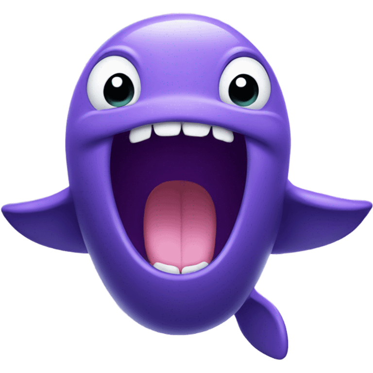 purple whale front with open mouth emoji