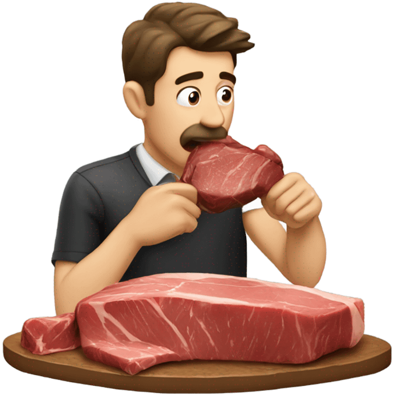 Man kissing steak emoji