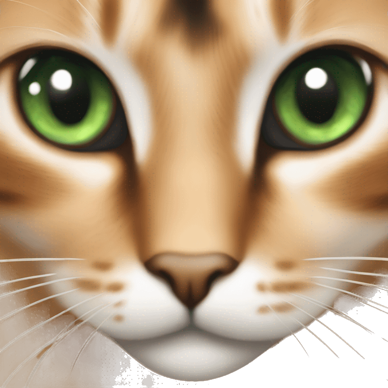 realistic green-eyed cat gaze calico cat emoji