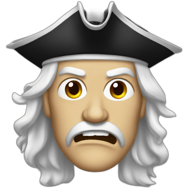 white pirate with angry face emoji