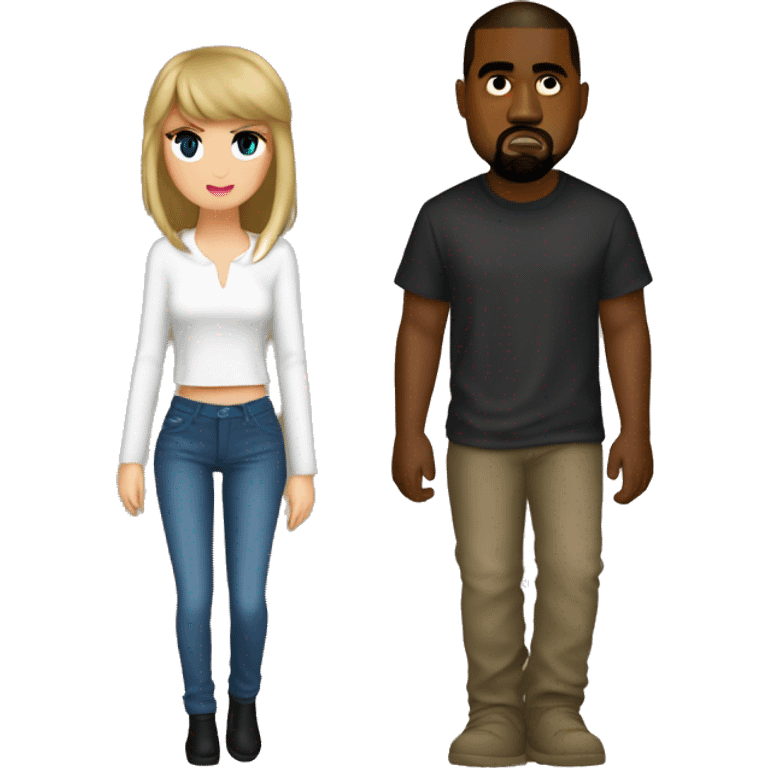 Kanye west abrazando a taylor swift emoji