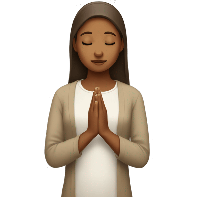 brownhead girl praying emoji