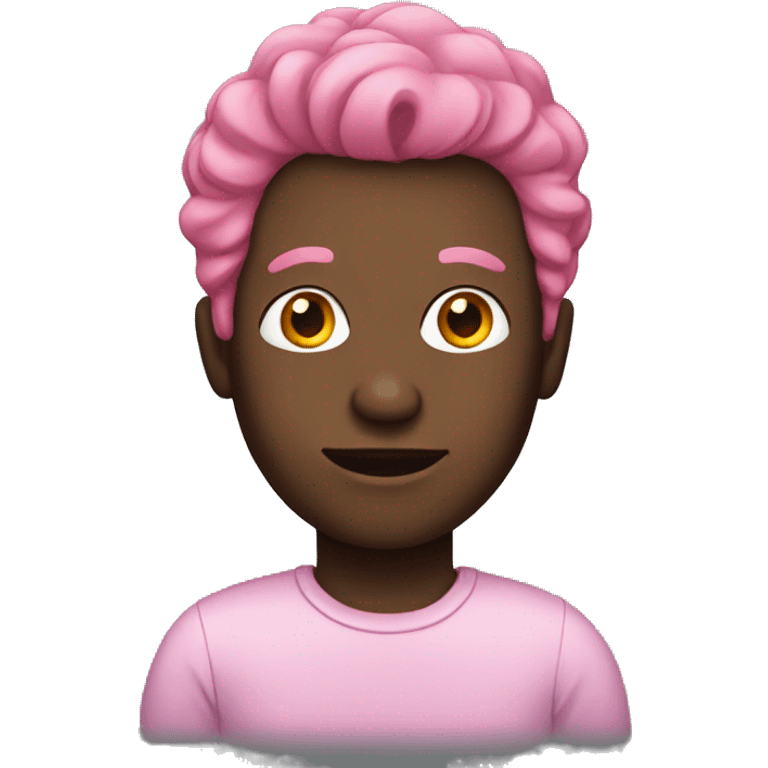 black man with pink hair emoji