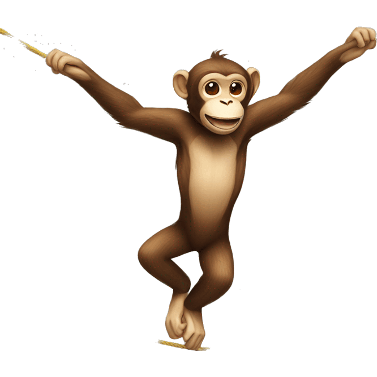 monkey slacklining emoji