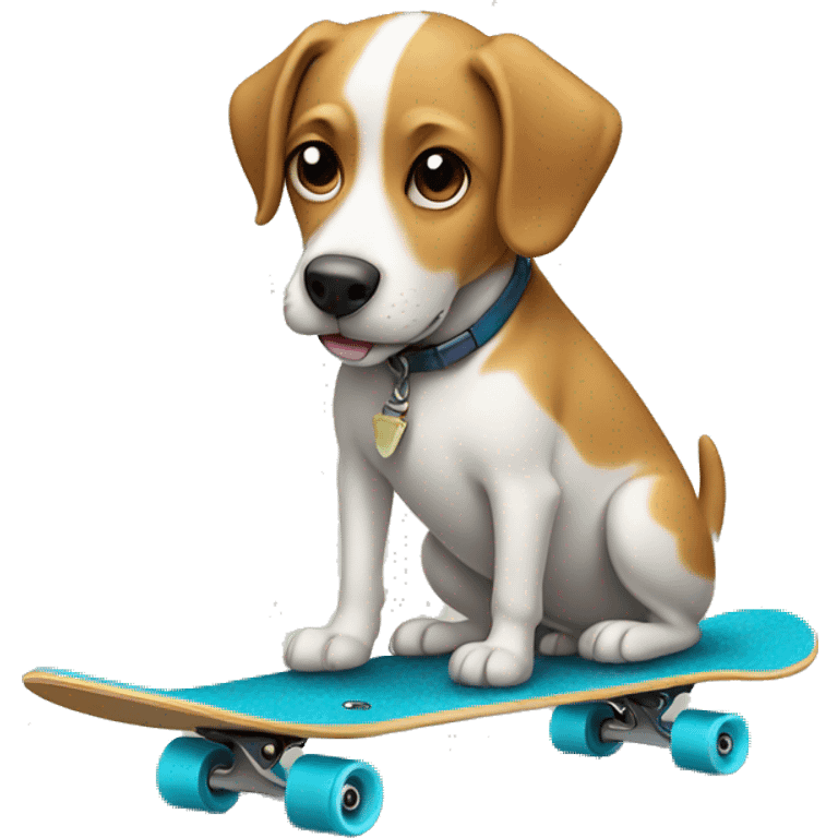 A dog with a skate board emoji