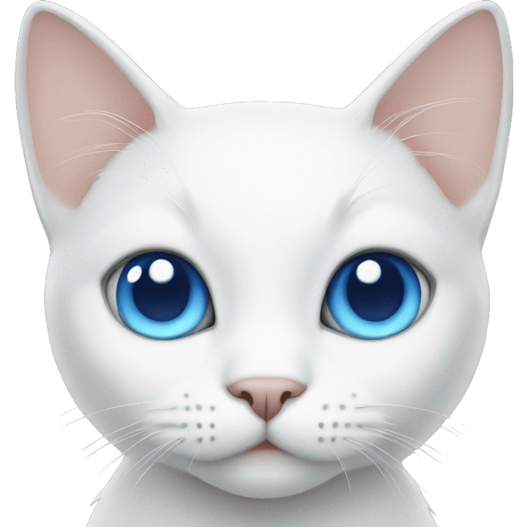 white cat with blue eyes emoji