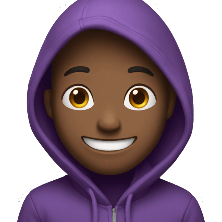 Laughing person wearing a purple hoodie emoji